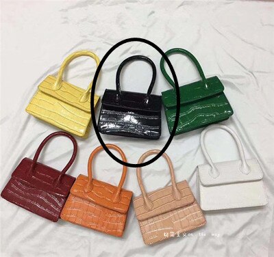  Mini Bolsa Quadrada Couro Croc