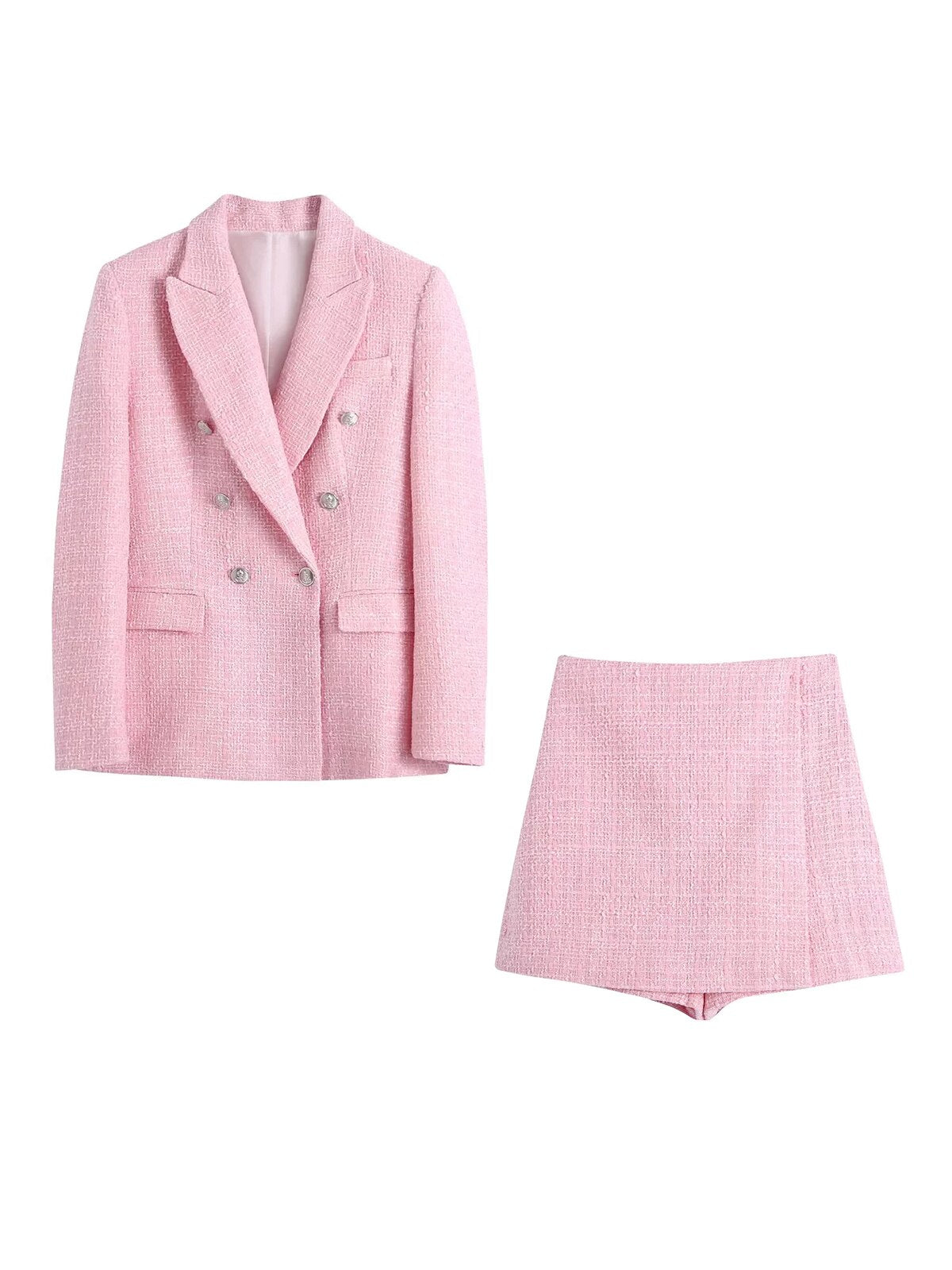 Conjunto Blazer e Short Saia Rosa