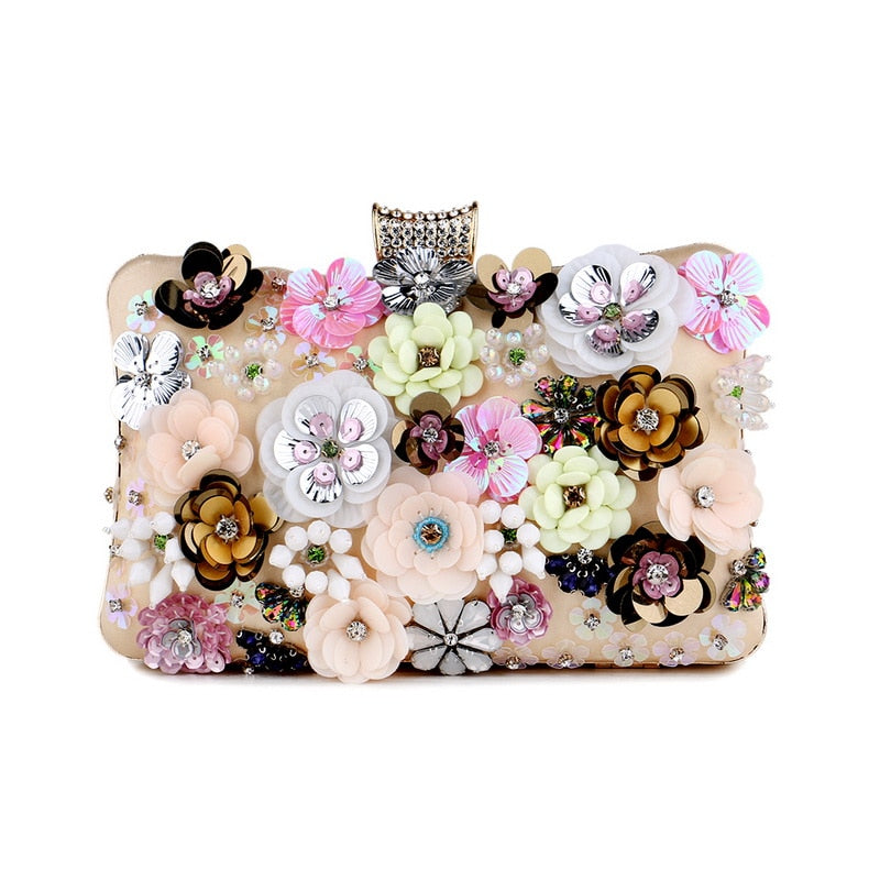  Clutch Flor e Strass