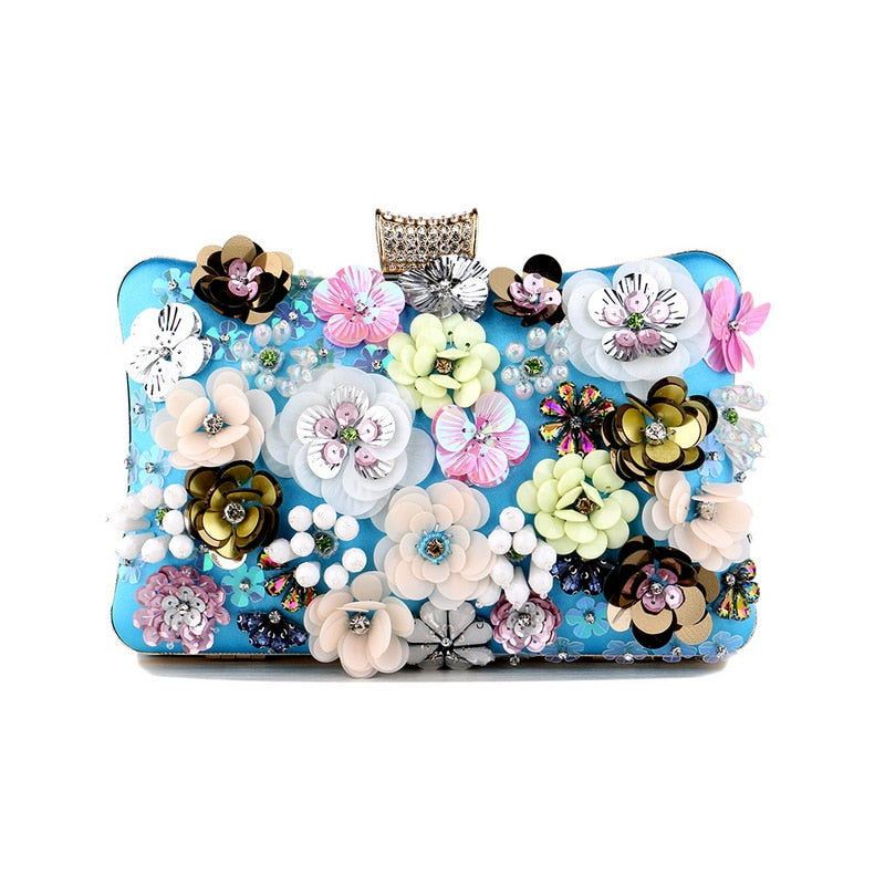  Clutch Flor e Strass