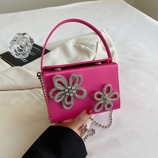 Mini Bolsa Caixa Quadrada Strass