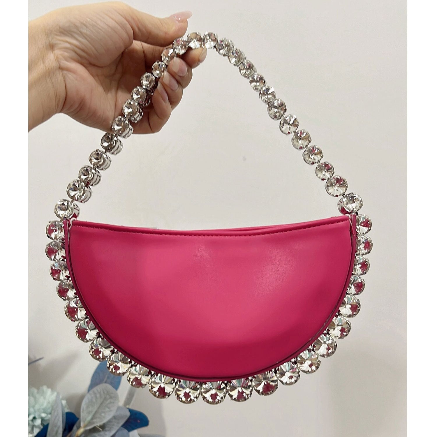 Bolsa Meia Lua Strass