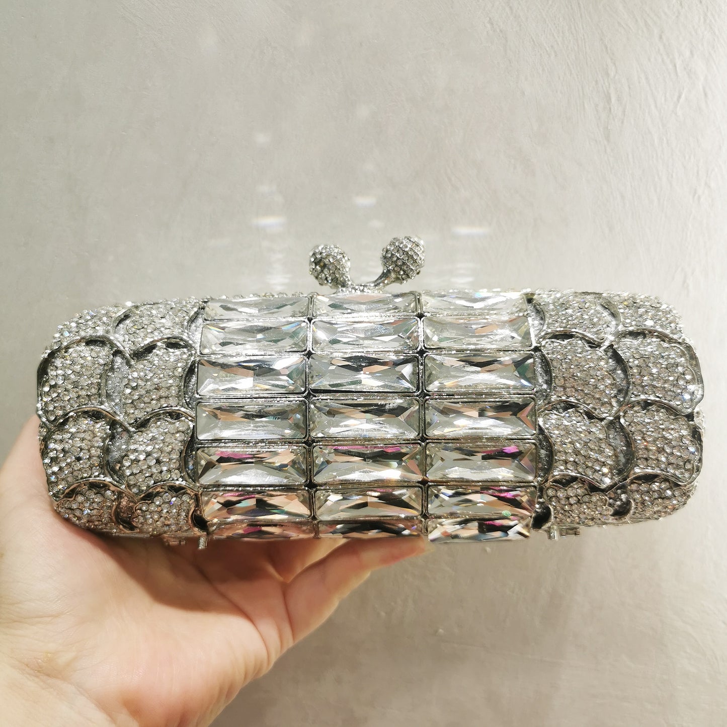 Clutch Strass Festa Prata