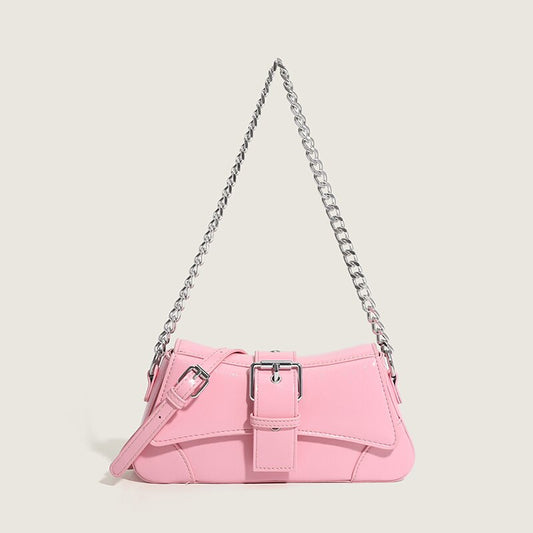 Bolsa de Ombro com Fivela Rosa