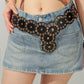 Cinto Disco Western Boho com Rebite