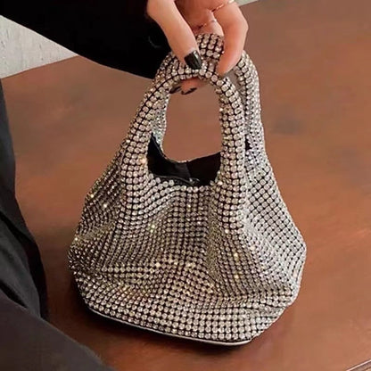 Bolsa Saco Strass Prata 