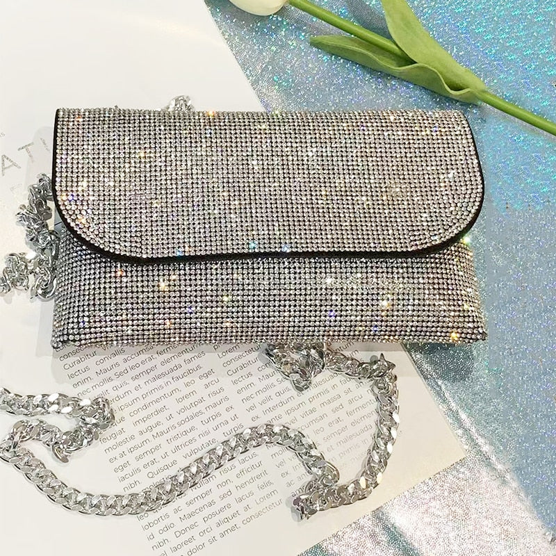 Bolsa de Strass Prata