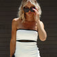  Vestido Tricô Cut Out Branco 